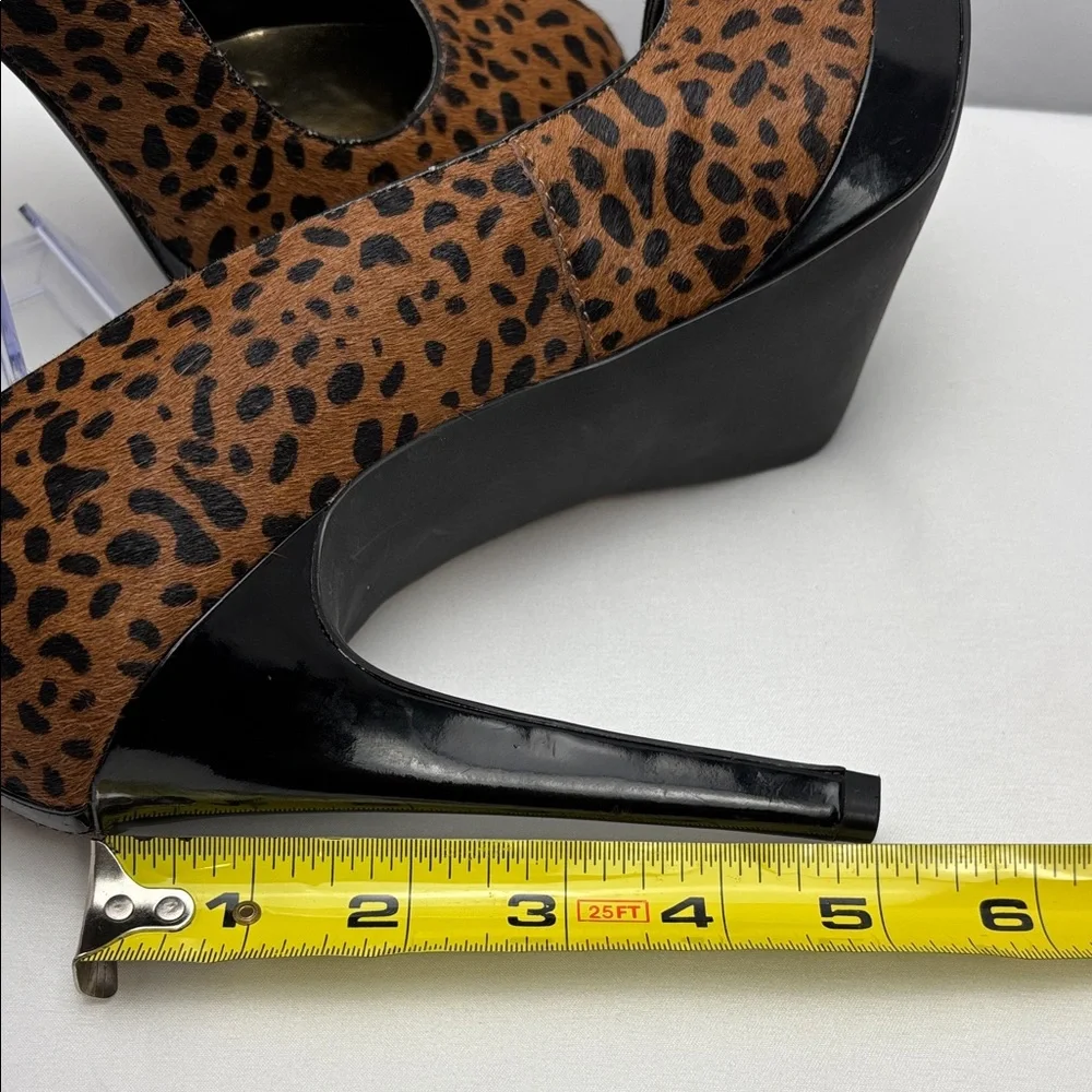Via Neroli Brown Leopard Print‎ Pony Hair Platform Party Pump W Sz9 #0243